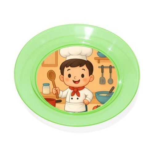 Prato Acrílico Personalizado Festa Mini Chefe Menino