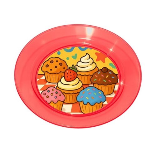 Prato Acrílico Personalizado Festa Muffins
