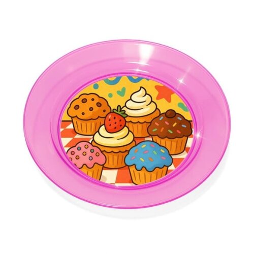 Prato Acrílico Personalizado Festa Muffins