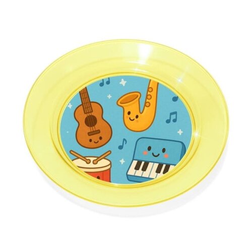 Prato Acrílico Personalizado Festa Músicas Instrumentos