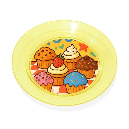 Prato Acrílico Personalizado Festa Muffins