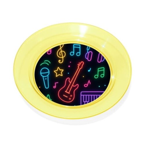 Prato Acrílico Personalizado Festa Neon Musical