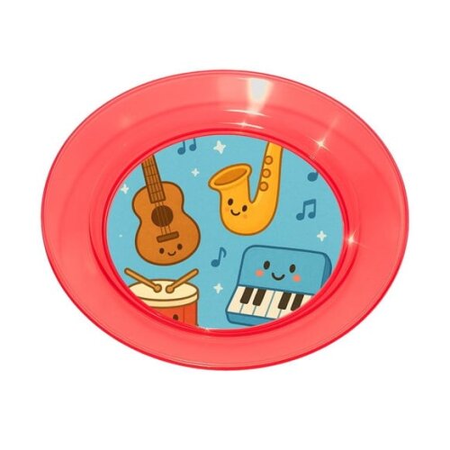 Prato Acrílico Personalizado Festa Músicas Instrumentos