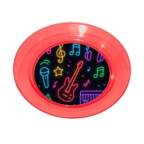 Prato Acrílico Personalizado Festa Neon Musical
