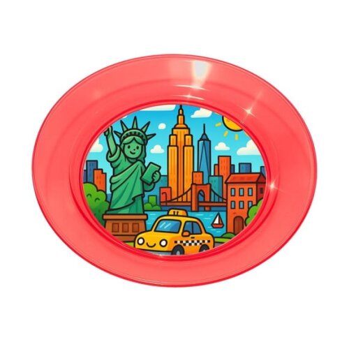 Prato Acrílico Personalizado Festa Nova York