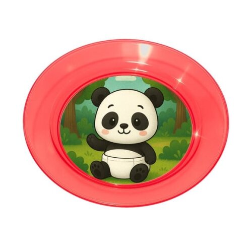 Prato Acrílico Personalizado Festa Panda Baby