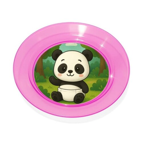 Prato Acrílico Personalizado Festa Panda Baby