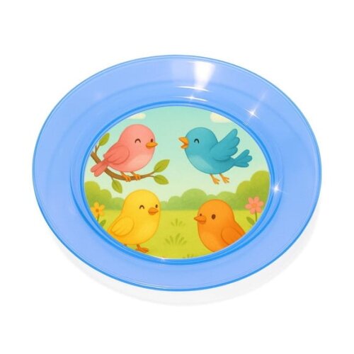 Prato Acrílico Personalizado Festa Passarinhos