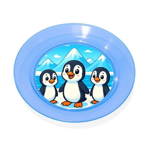 Prato Acrílico Personalizado Festa Pinguins