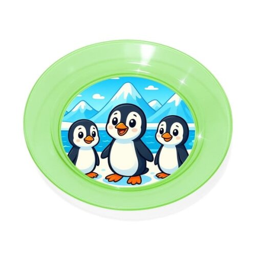 Prato Acrílico Personalizado Festa Pinguins