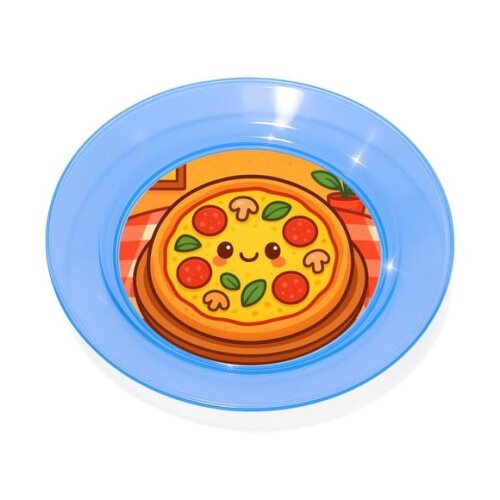 Prato Acrílico Personalizado Festa Pizza Divertida