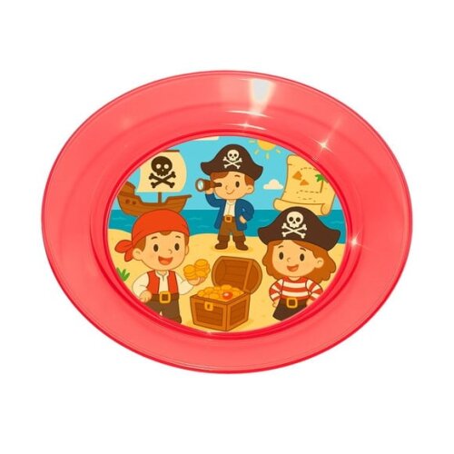 Prato Acrílico Personalizado Festa Piratas