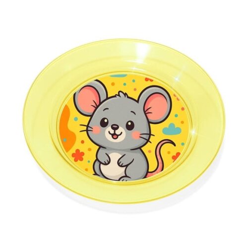 Prato Acrílico Personalizado Festa Ratinho Fofo