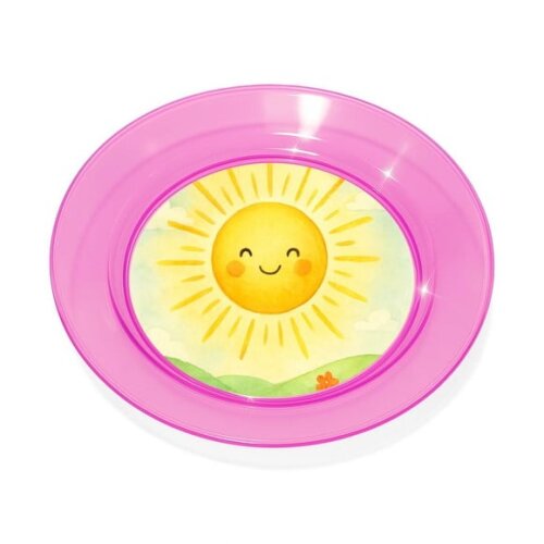 Prato Acrílico Personalizado Festa Raio de Sol Aquarela