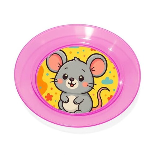 Prato Acrílico Personalizado Festa Ratinho Fofo