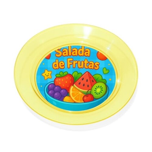 Prato Acrílico Personalizado Festa Salada de Frutas