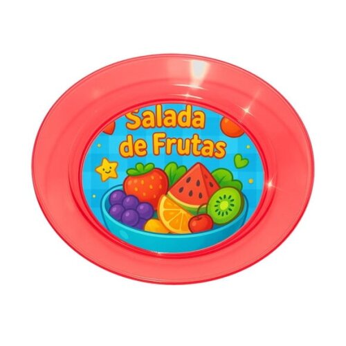 Prato Acrílico Personalizado Festa Salada de Frutas