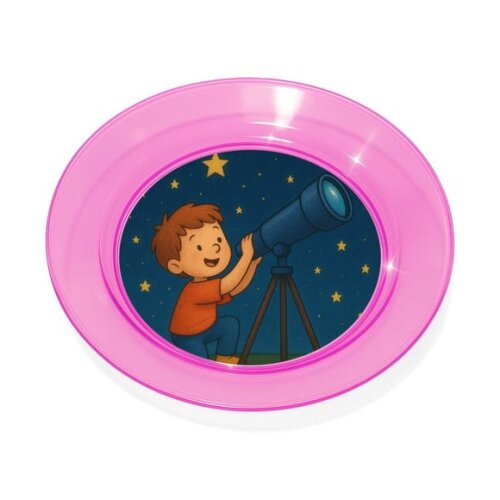 Prato Acrílico Personalizado Festa Telescópio Kids