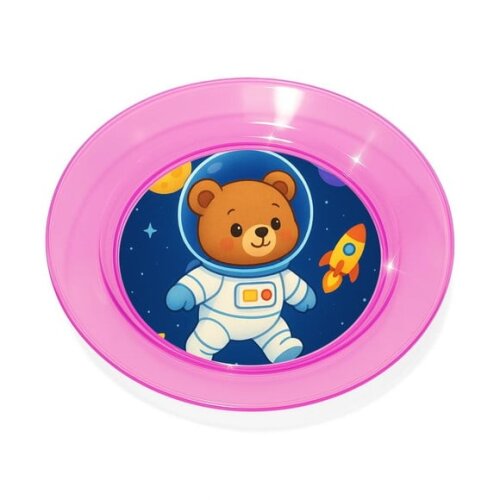 Prato Acrílico Personalizado Festa Ursinho Astronauta