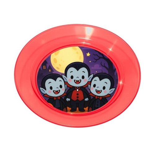 Prato Acrílico Personalizado Festa Vampirinhos Fofinhos