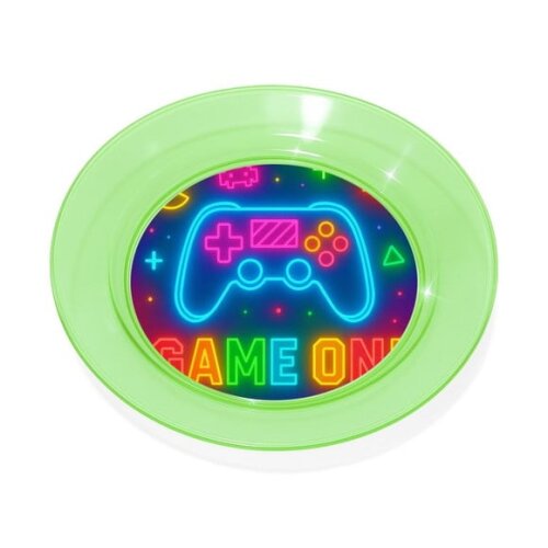 Prato Acrílico Personalizado Festa Video Game Neon