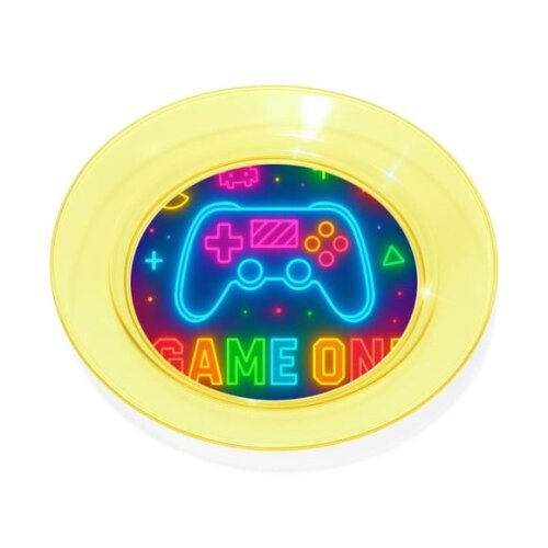 Prato Acrílico Personalizado Festa Video Game Neon
