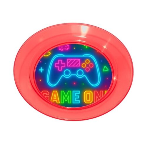Prato Acrílico Personalizado Festa Video Game Neon