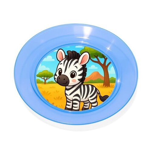 Prato Acrílico Personalizado Festa Zebra Baby