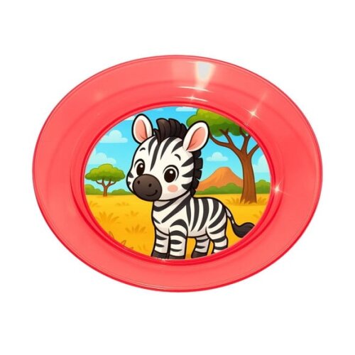 Prato Acrílico Personalizado Festa Zebra Baby