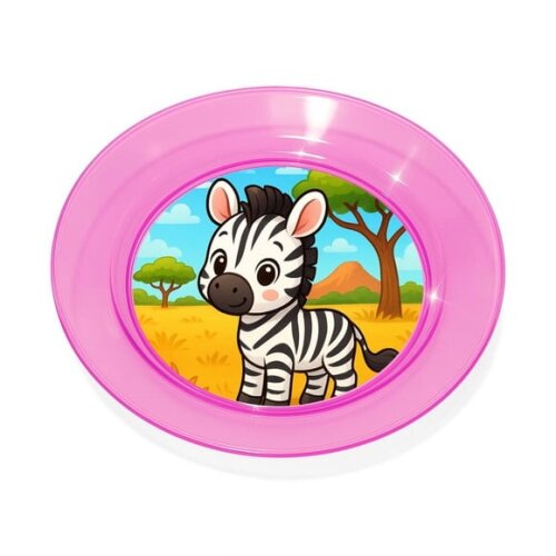 Prato Acrílico Personalizado Festa Zebra Baby