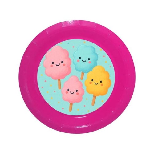 Prato de Papel Personalizado Algodão Doce