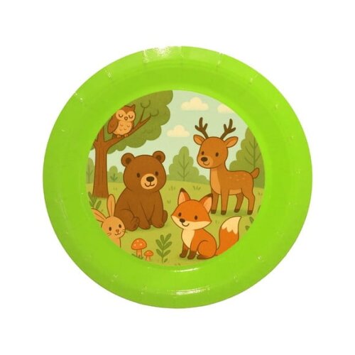 Prato de Papel Personalizado Animais da Floresta