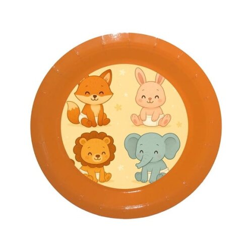 Prato de Papel Personalizado Animais Fofinhos Baby