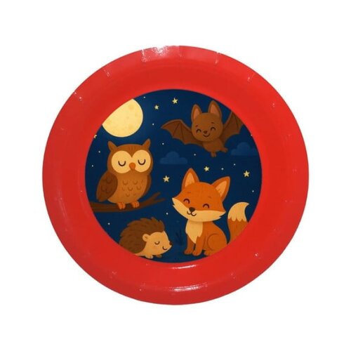 Prato de Papel Personalizado Animais Noturnos