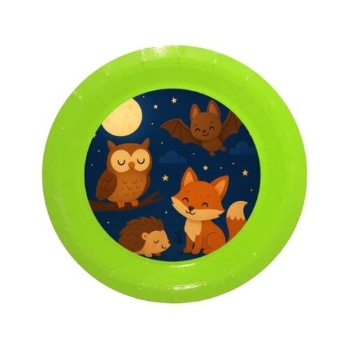 Prato de Papel Personalizado Animais Noturnos