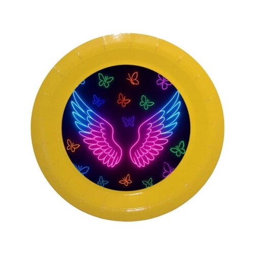 Prato de Papel Personalizado Asas Neon