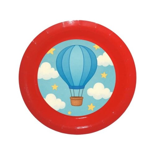 Prato de Papel Personalizado Balão de Ar Azul