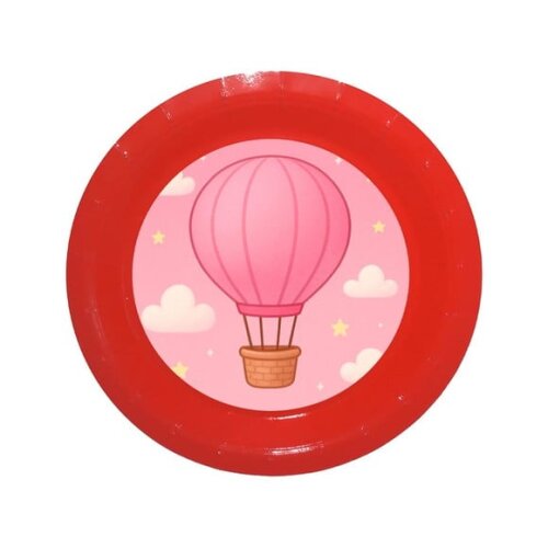 Prato de Papel Personalizado Balão de Ar Rosa