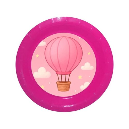 Prato de Papel Personalizado Balão de Ar Rosa