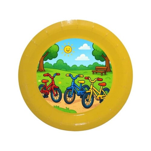 Prato de Papel Personalizado Bicicletas Coloridas