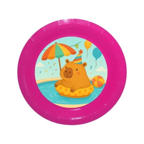 Prato de Papel Personalizado Capivara Pool Party