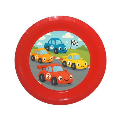Prato de Papel Personalizado Carros de Corridas