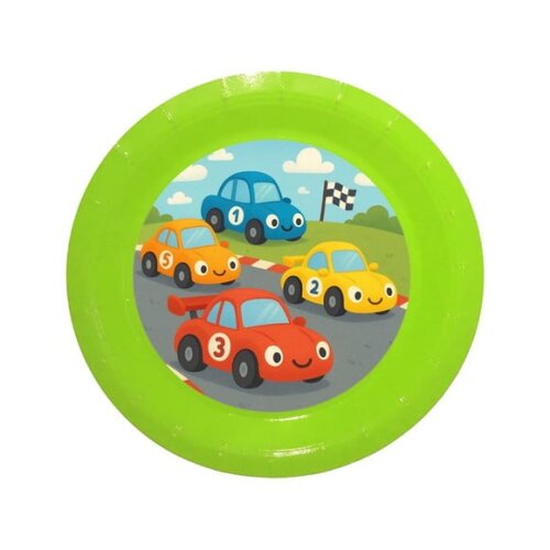 Prato de Papel Personalizado Carros de Corridas