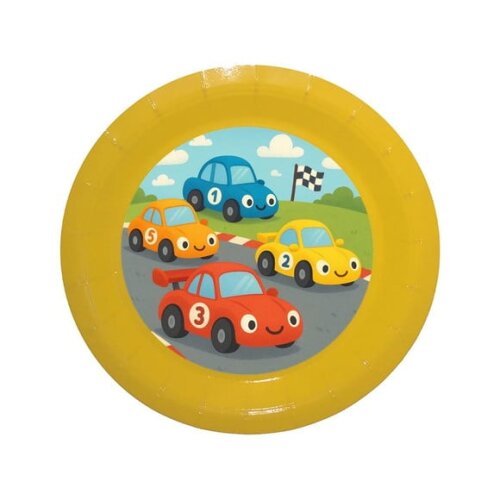 Prato de Papel Personalizado Carros de Corridas