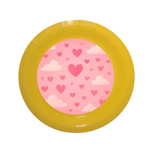 Prato de Papel Personalizado Céu Rosa