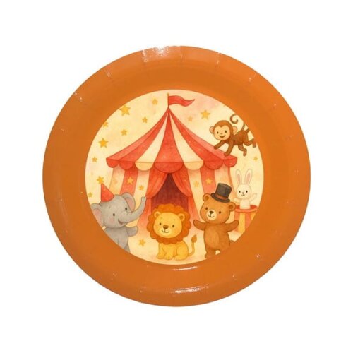 Prato de Papel Personalizado Circo Aquarela