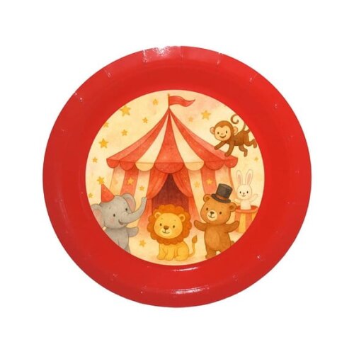Prato de Papel Personalizado Circo Aquarela