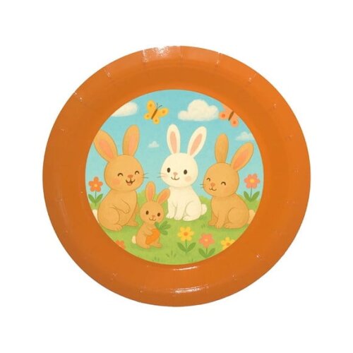 Prato de Papel Personalizado Coelhinhos