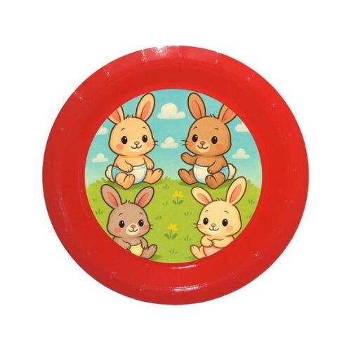 Prato de Papel Personalizado Coelhinhos Baby