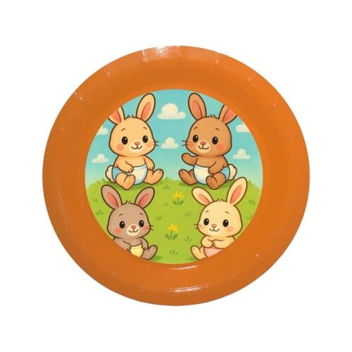 Prato de Papel Personalizado Coelhinhos Baby